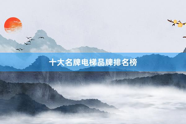 十大名牌电梯品牌排名榜